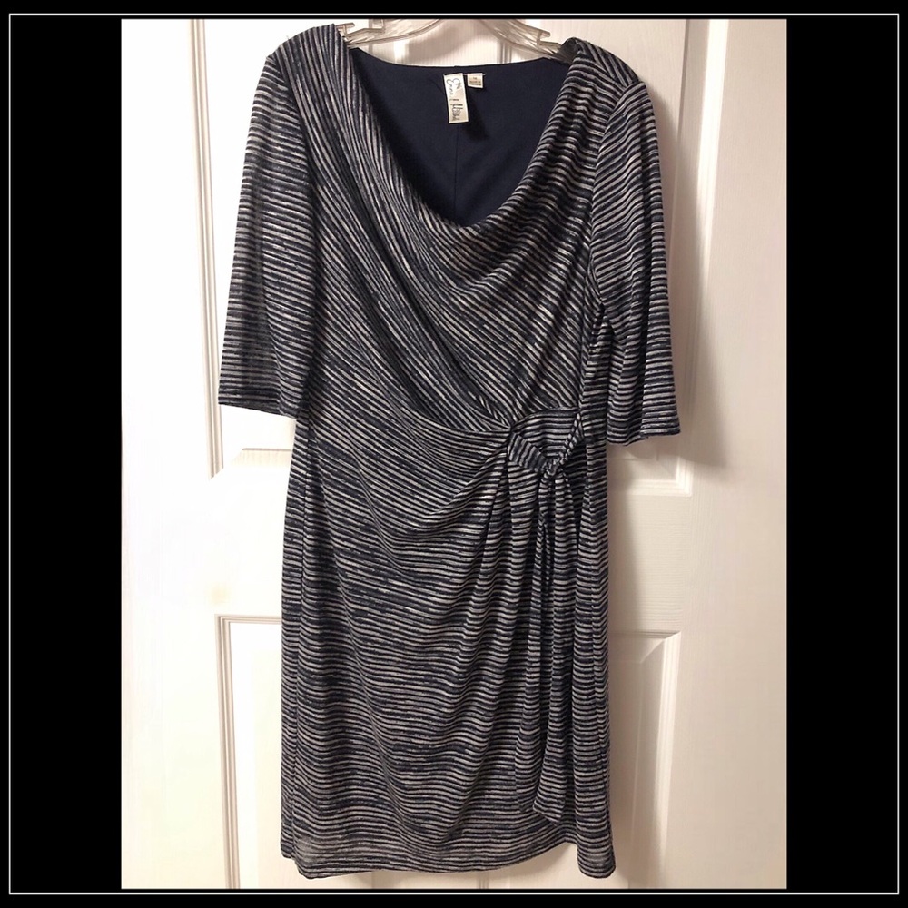 Emma & Michelle cowl neck & tie waist casual stretch Dress 14 - Picture 2 of 6